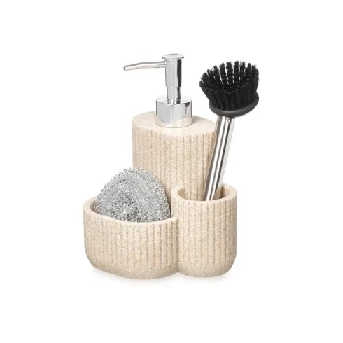 Dosificador Cocina C/Estropajo y Cepillo Crema
