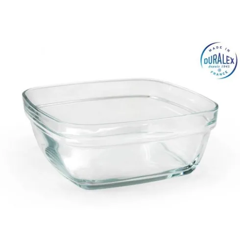 Ensaladera Vidrio Apilable Cuadrada 14cm