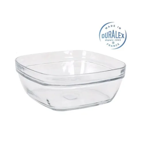 Ensaladera Vidrio Apilable Cuadrada 20cm