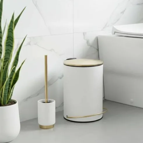 Escobilla de Baño Poliresina – Arusha Gold Blanco