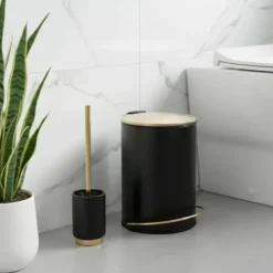 Escobilla de Baño Poliresina – Arusha Gold Negro