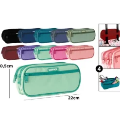 Estuche Plumier Cuatro Cremalleras Sampack