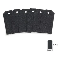 Etiqueta Purpurina Negro 6pcs