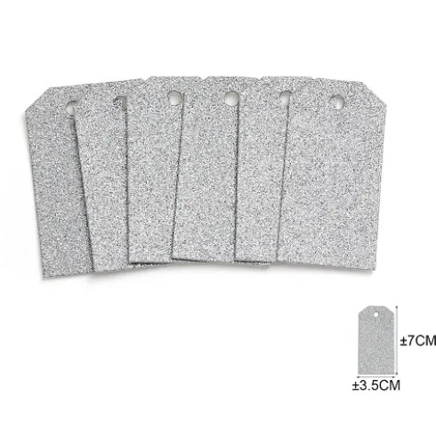 Etiqueta Purpurina Plata 6pcs