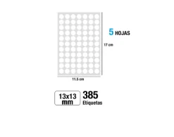 Etiquetas Blancas Ø13MM 385U