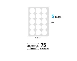 Etiquetas Blancas Ø31.5MM 75U
