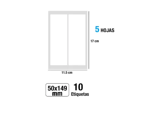 Etiquetas Blancas 50X149MM 10U
