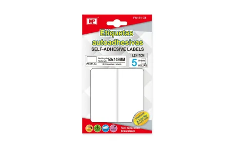 Etiquetas Blancas 50X149MM 10U