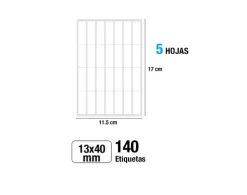Etiquetas Blancas 13X40MM 140U