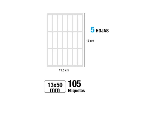 Etiquetas Blancas 13X50MM 105U