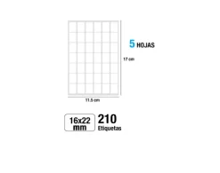 Etiquetas Blancas 16X22MM 210U