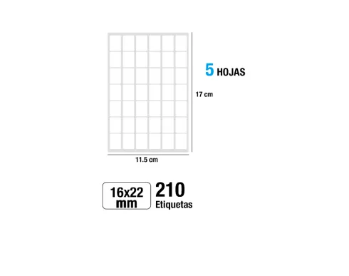 Etiquetas Blancas 16X22MM 210U