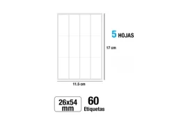 Etiquetas Blancas 26X54MM 60U