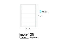 Etiquetas Blancas 31X100MM 25U
