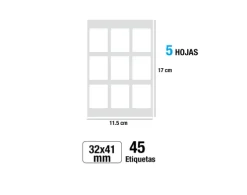 Etiquetas Blancas 32X41MM 45U
