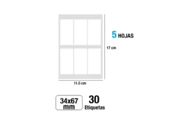 Etiquetas Blancas 34X67MM 30U