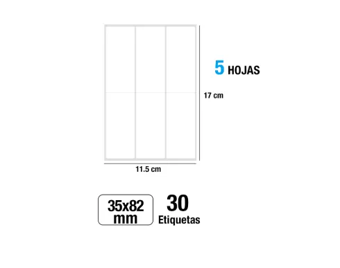Etiquetas Blancas 35X82MM 30U