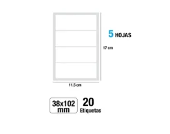 Etiquetas Blancas 38X102MM 20U