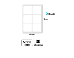 Etiquetas Blancas 50X50MM 30U