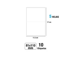 Etiquetas Blancas 81X110MM 10U