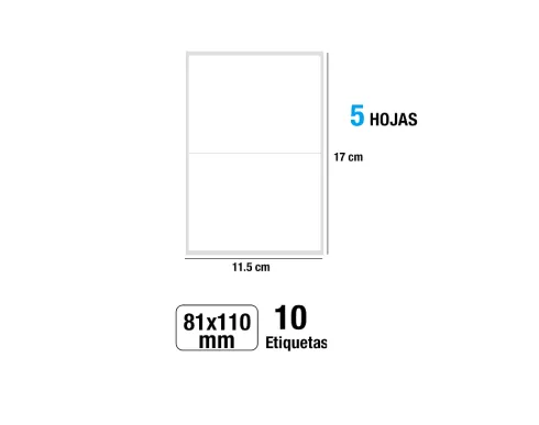 Etiquetas Blancas 81X110MM 10U