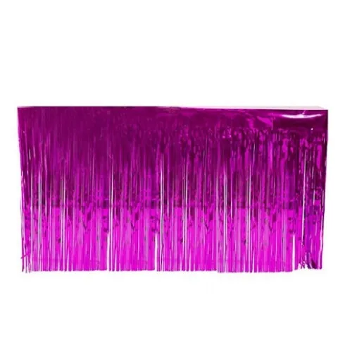 Falda Mesa Flecos Metalizada Morada
