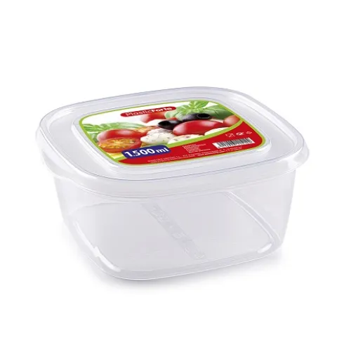 Fiambrera Basic Cuadrada 1.5L Transparente