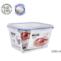 Fiambrera Rectangular C/Tapa Hermética 2350ml