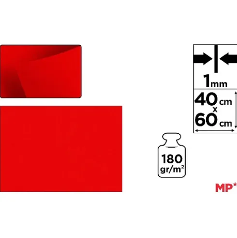 Fieltro 40x60cm Rojo