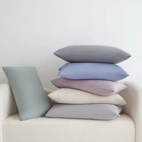Funda de Almohada Con Cremallera Gris Claro