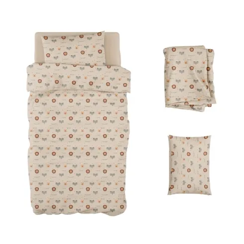 Funda Edredón y Funda Almohada Kids Algodón Jungle Beige