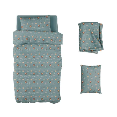 Funda Edredón y Funda Almohada Kids Algodón Jungle Blue