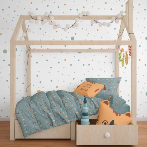Funda Edredón y Funda Almohada Kids Algodón Jungle Blue