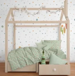 Funda Edredón y Funda Almohada Kids Algodón Travel Menta