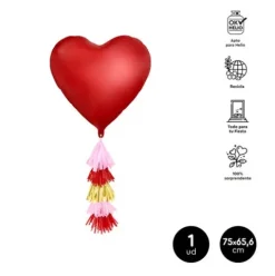 Globo Foil Corazón Rojo Metal 75×64,5cm