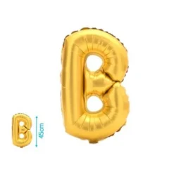Globo Mylar Letras Oro 45cm