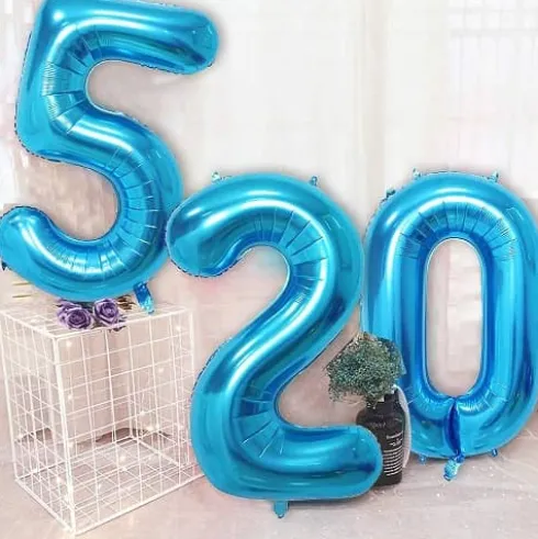 Globo Mylar Números Azul 45cm