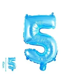 Globo Mylar Números Azul 45cm