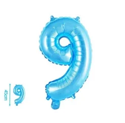 Globo Mylar Números Azul 45cm