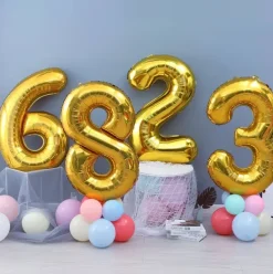 Globo Mylar Números Oro 110cm