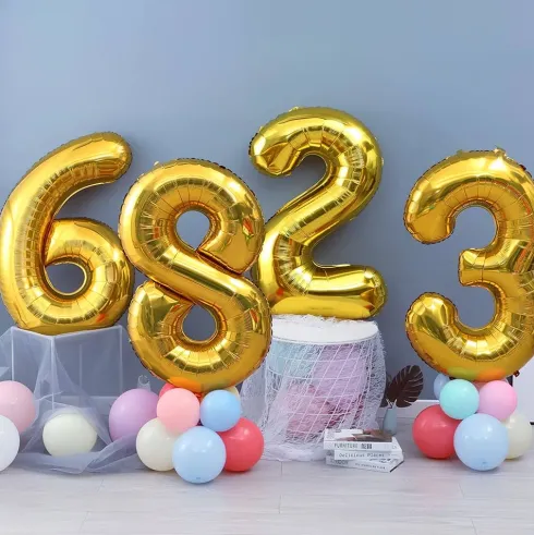 Globo Mylar Números Oro 110cm