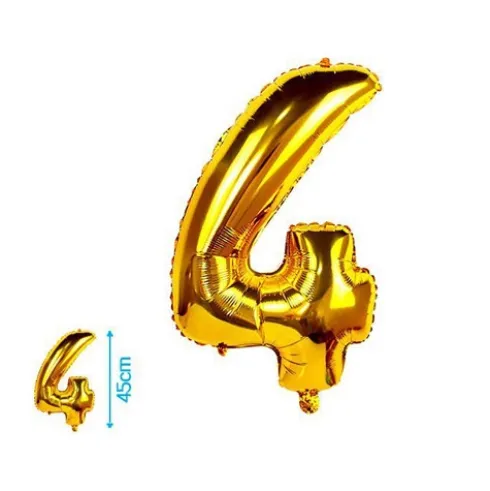 Globo Mylar Números Oro 45cm
