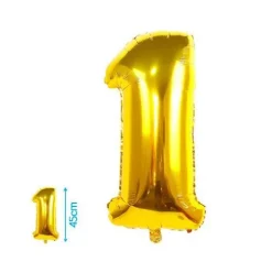 Globo Mylar Números Oro 45cm