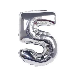 Globo Mylar Números Plata 110cm