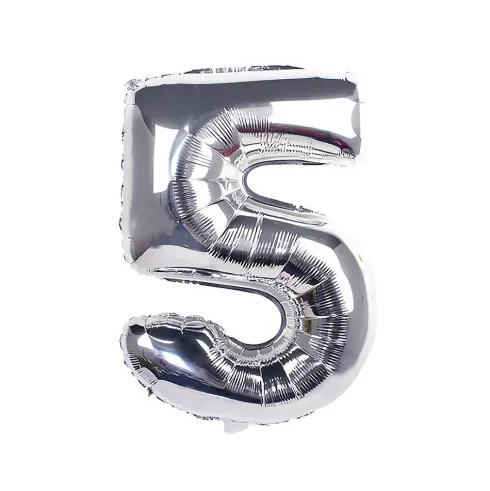 Globo Mylar Números Plata 110cm