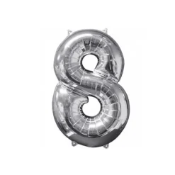 Globo Mylar Números Plata 110cm