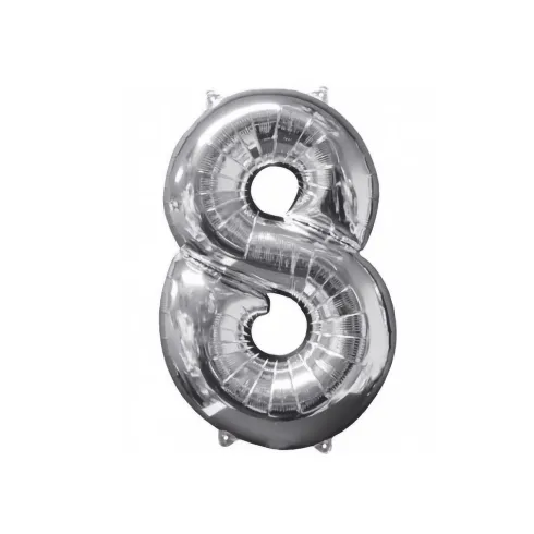 Globo Mylar Números Plata 110cm