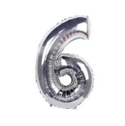 Globo Mylar Números Plata 110cm