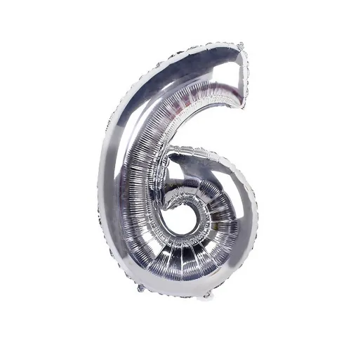 Globo Mylar Números Plata 110cm