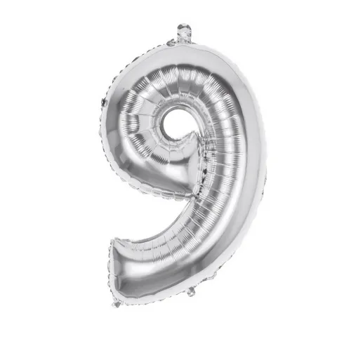 Globo Mylar Números Plata 110cm